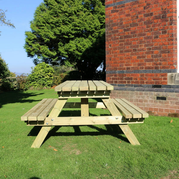 Deluxe Large Chunky Wooden Picnic Bench Table - 180cm Length