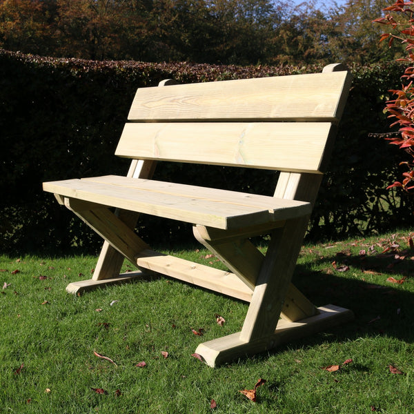 Ashcombe Chunky Wooden Garden Bench - 2 Seater