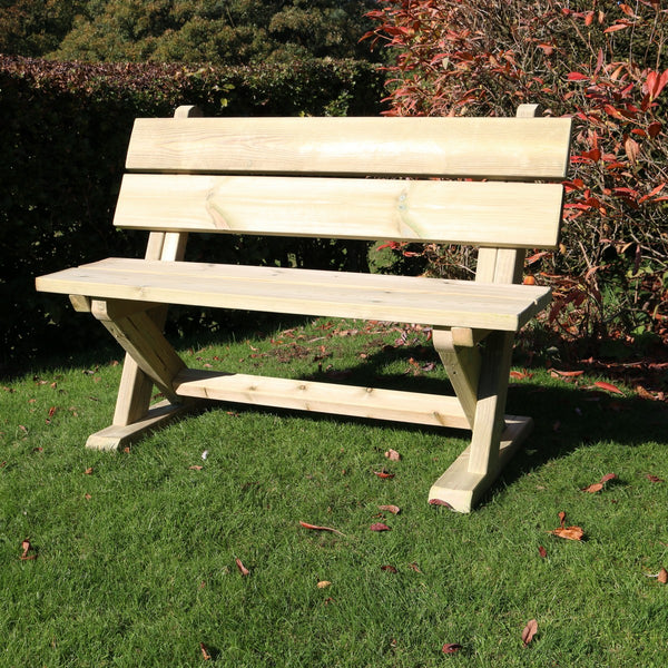 Ashcombe Chunky Wooden Garden Bench - 2 Seater