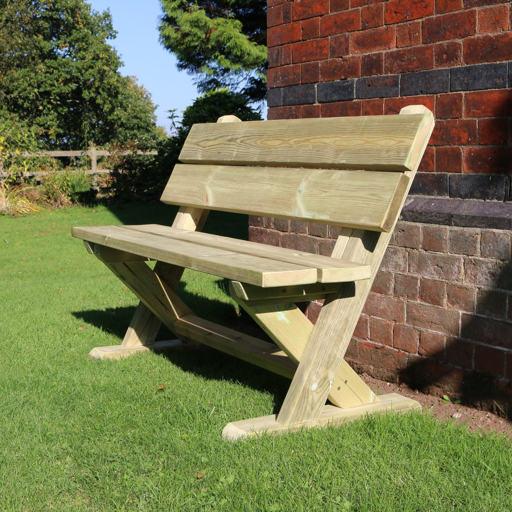 Ashcombe Chunky Wooden Garden Bench - 2 Seater
