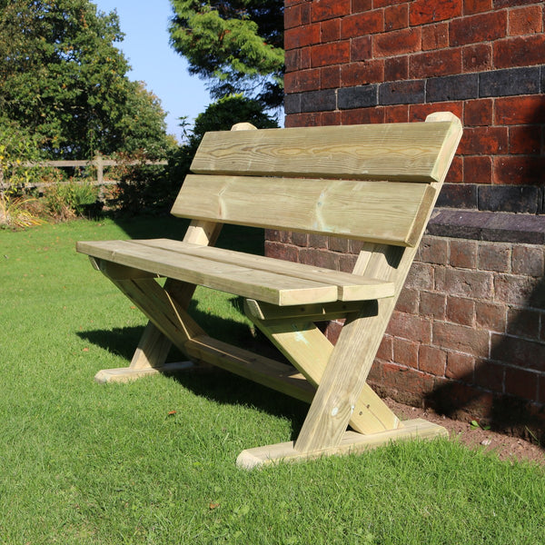 Ashcombe Chunky Wooden Garden Bench - 2 Seater