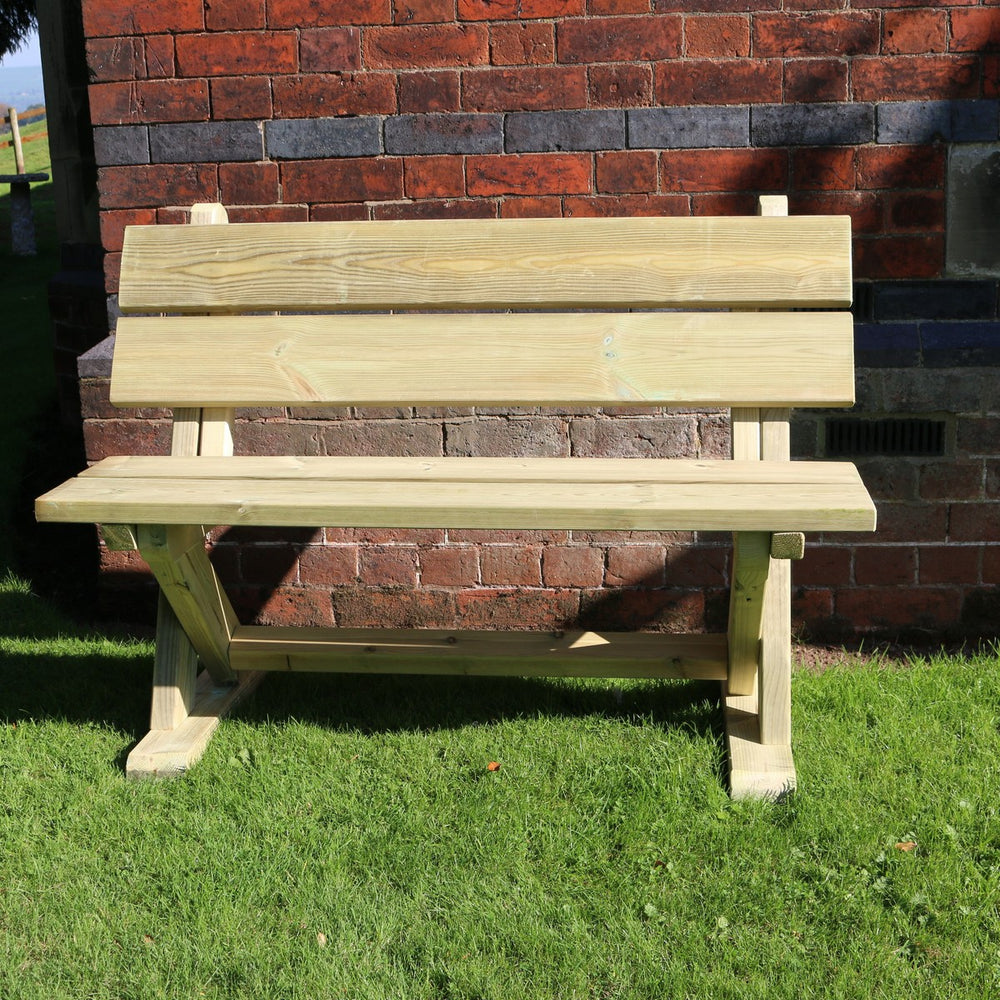 Ashcombe Chunky Wooden Garden Bench - 2 Seater