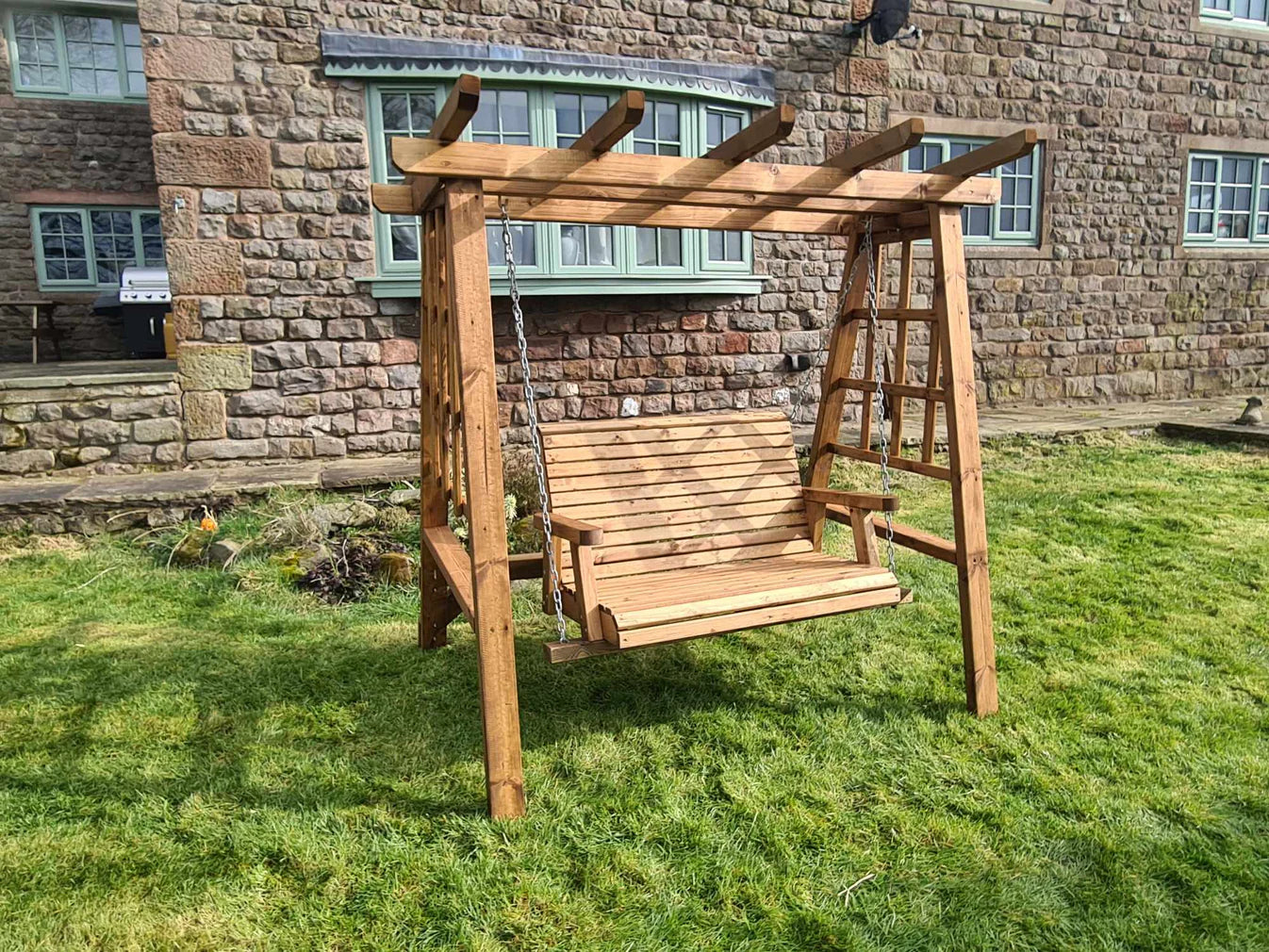 Valley 2 Seater Chunky Wooden Garden Swing Seat