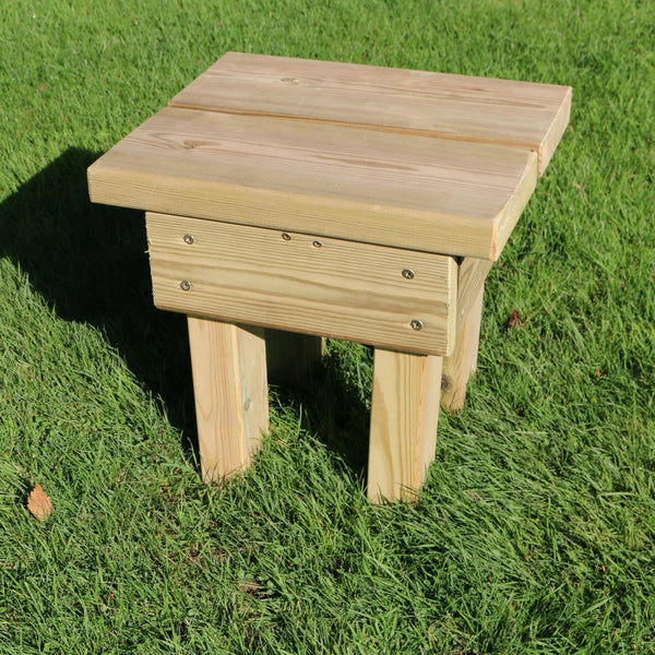 Chunky Wooden Garden Footstool