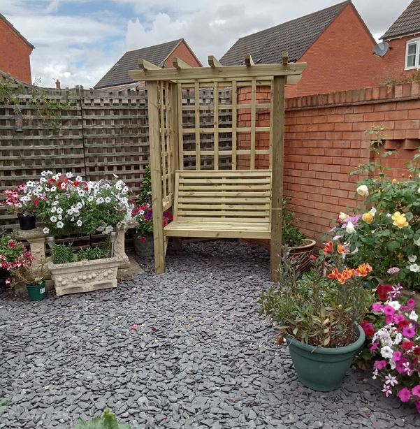 Beatrice 2 Seater Chunky Wooden Garden Arbour Seat
