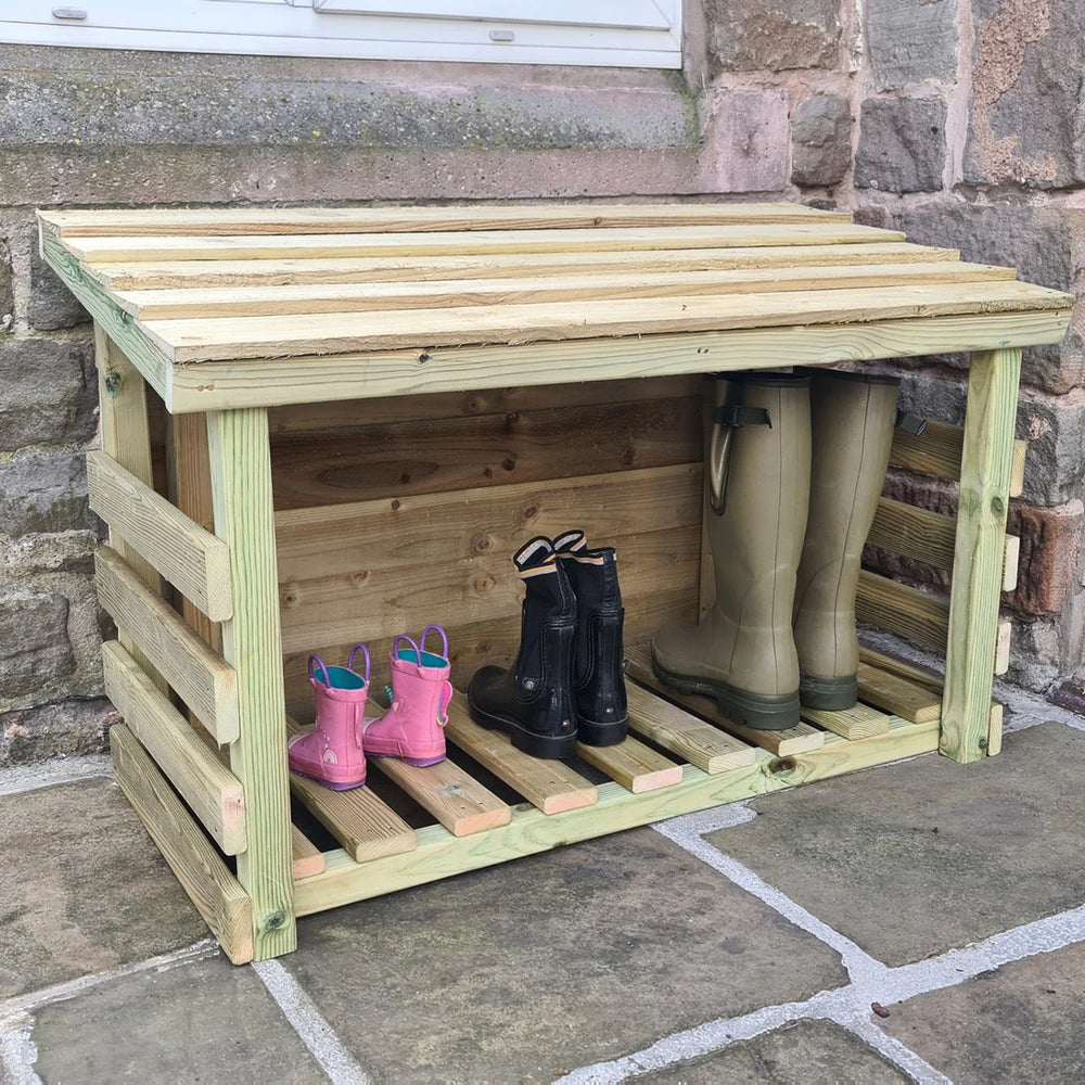 Wooden Outdoor Welly Boot Storage