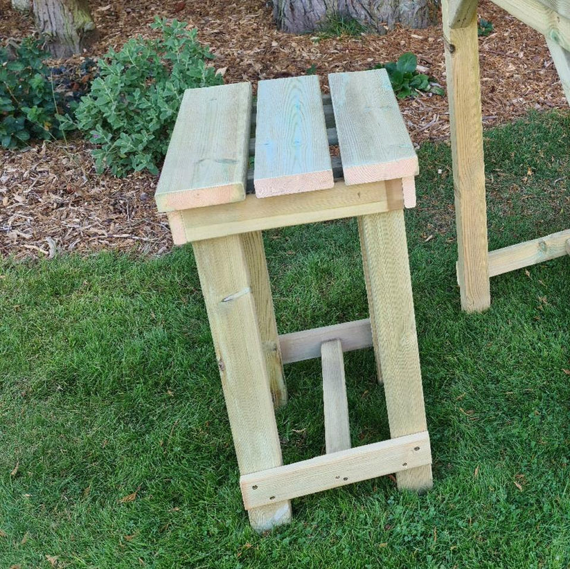 Chunky Wooden Bar Style Garden Stool