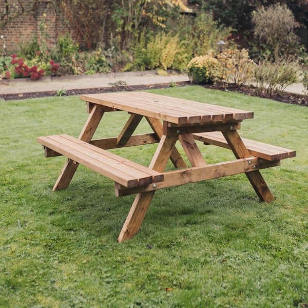 Valley Deluxe Chunky Wooden Picnic Table Bench - 150cm Length