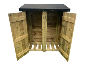 Small Wooden Tool Storage Shed with Double Doors & Felted Roof