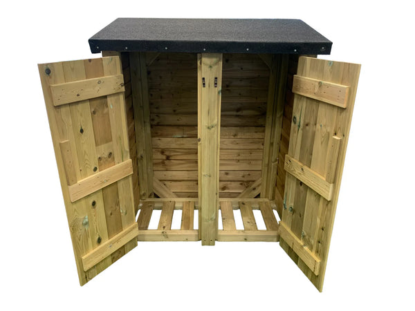 Small Wooden Tool Storage Shed with Double Doors & Felted Roof
