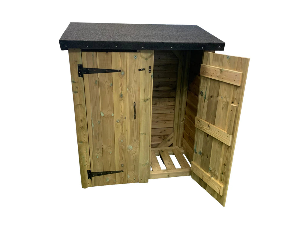 Small Wooden Tool Storage Shed with Double Doors & Felted Roof