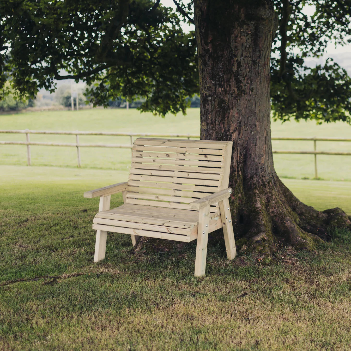 Ergo 2 Seat Chunky Wooden Garden Bench