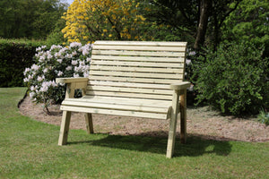 Ergo 2 Seat Chunky Wooden Garden Bench