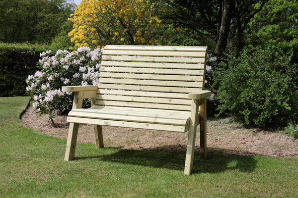 Ergo 2 Seat Chunky Wooden Garden Bench