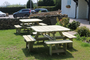 Westwood Chunky Wooden Square Picnic Table Bench