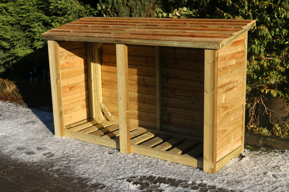 Heavy Duty 5ft x 6ft Wide Wooden Log Store