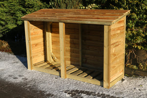 Heavy Duty 5ft x 6ft Wide Wooden Log Store