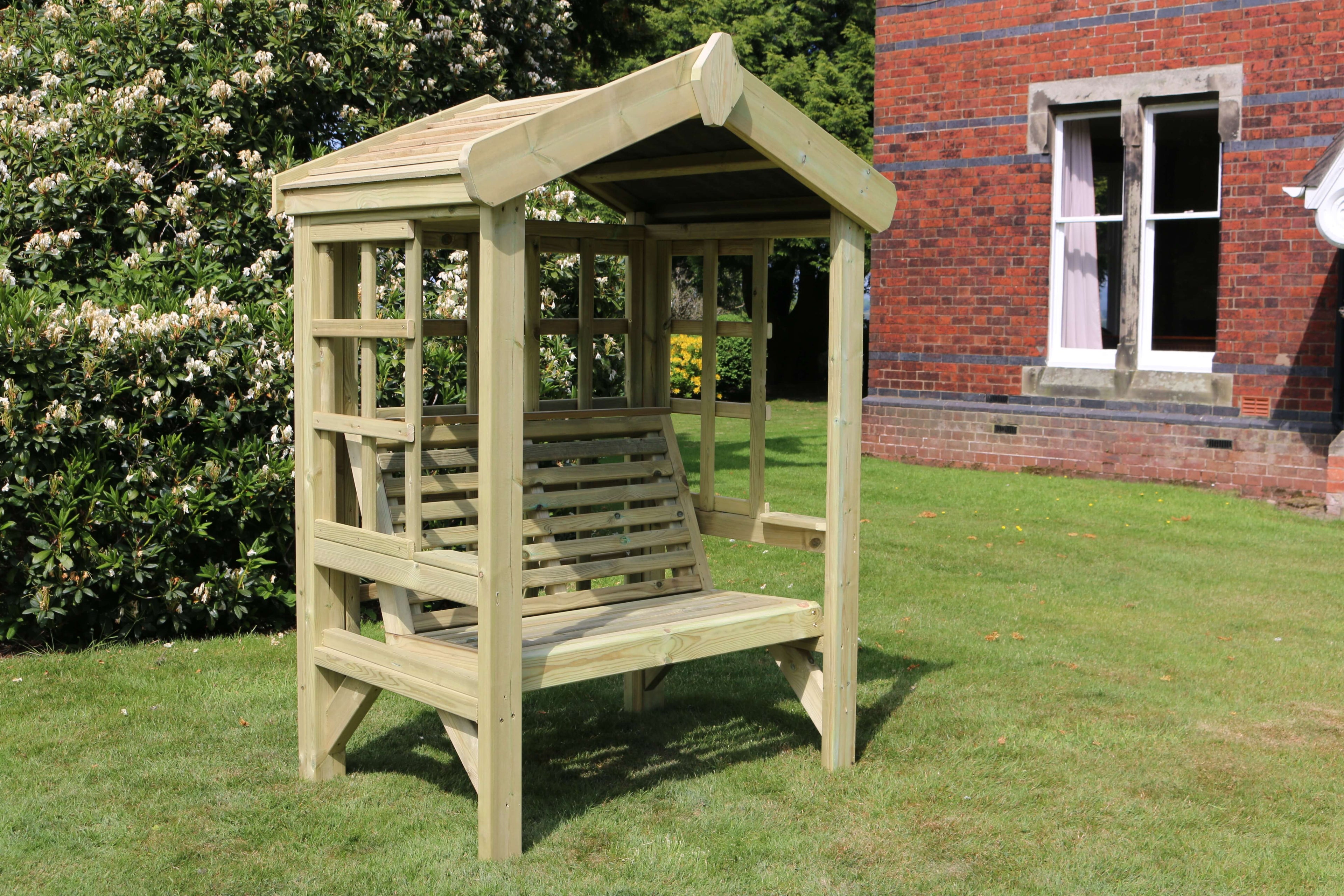 Cottage 2 Seater Trellis Chunky Wooden Garden Arbour Seat
