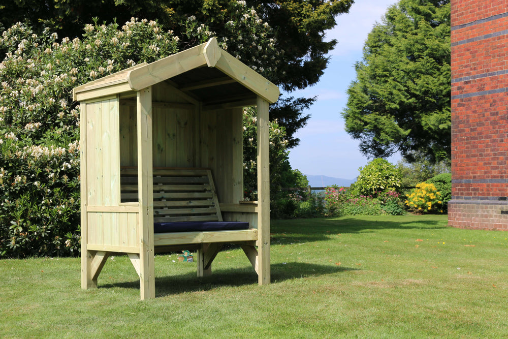 Cottage 2 Seater Fully Enclosed Chunky Wooden Garden Arbour Seat