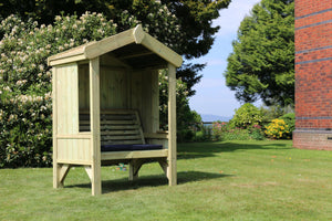 Cottage 2 Seater Fully Enclosed Chunky Wooden Garden Arbour Seat