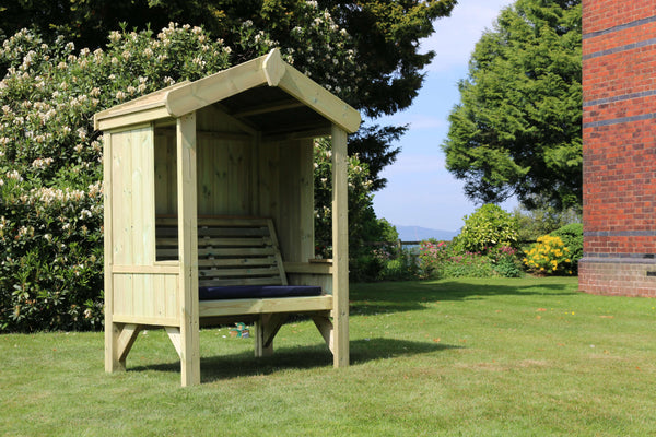 Cottage 2 Seater Fully Enclosed Chunky Wooden Garden Arbour Seat