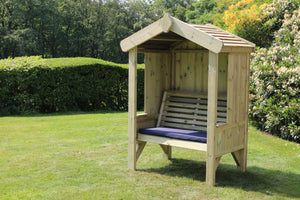 Cottage 2 Seater Fully Enclosed Chunky Wooden Garden Arbour Seat