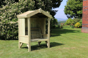 Cottage 2 Seater Fully Enclosed Chunky Wooden Garden Arbour Seat