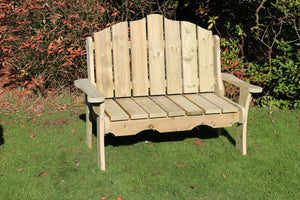 Alton Manor Chunky Wooden Garden Bench with High Back