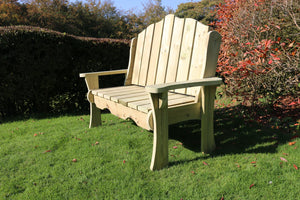 Alton Manor Chunky Wooden Garden Bench with High Back