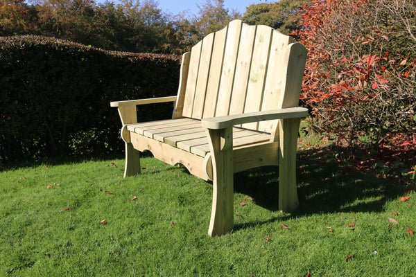 Alton Manor Chunky Wooden Garden Bench with High Back