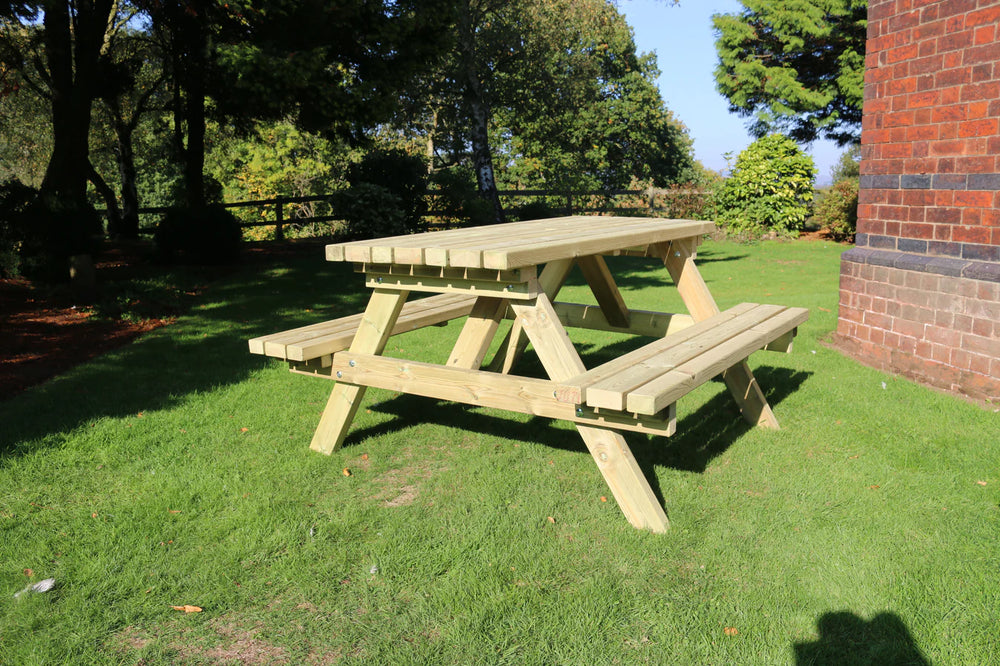 Deluxe Large Chunky Wooden Picnic Bench Table - 180cm Length