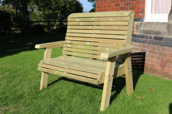 Ergo 2 Seat Chunky Wooden Garden Bench