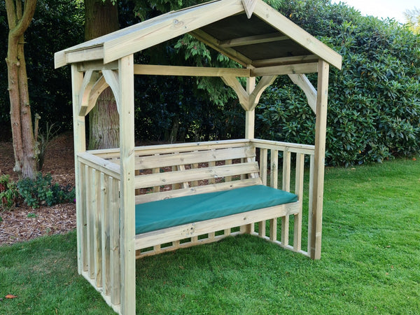 Anastasia 3 Seater Chunky Wooden Garden Arbour