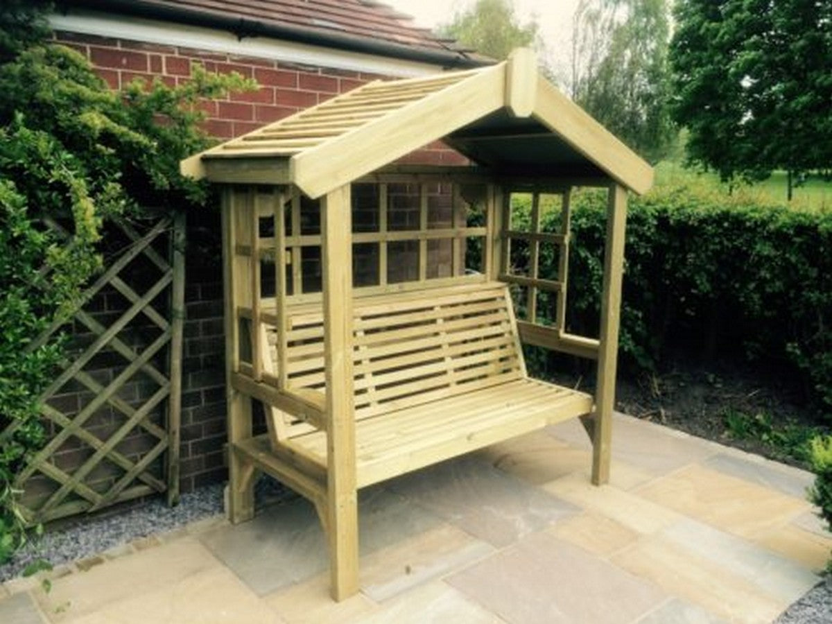 Cottage 3 Seater Trellis Chunky Wooden Garden Arbour