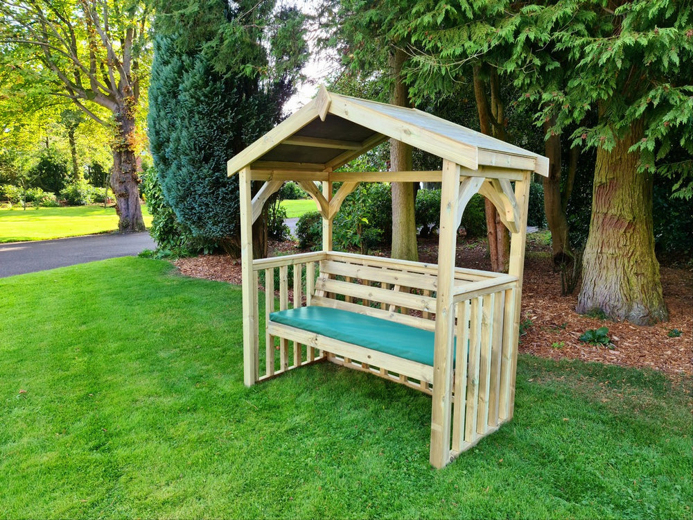 Anastasia 3 Seater Chunky Wooden Garden Arbour - Churnet Valley