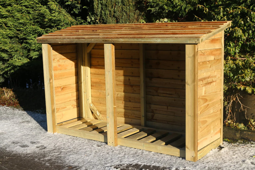 Heavy Duty 4ft x 6ft Wide Wooden Log Store