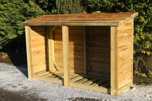 Heavy Duty 4ft x 6ft Wide Wooden Log Store