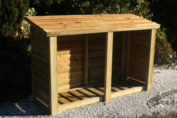 Heavy Duty 4ft x 6ft Wide Wooden Log Store