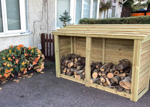 Heavy Duty 4ft x 6ft Wide Wooden Log Store