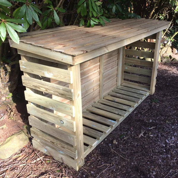 Heavy Duty 4ft x 6ft Wood Slatted Garden Log Store