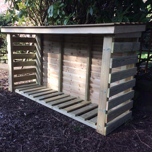 Heavy Duty 4ft x 6ft Wood Slatted Garden Log Store