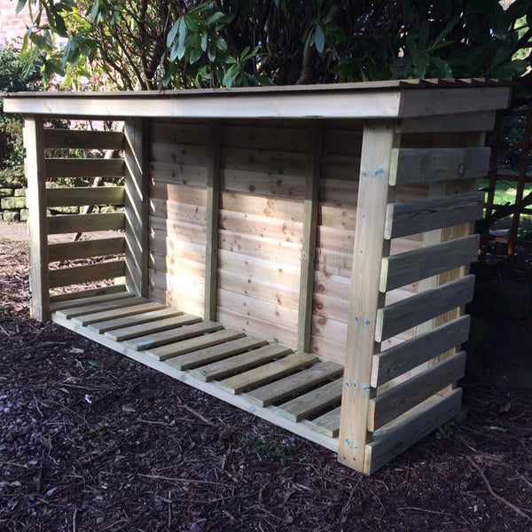 Heavy Duty 4ft x 6ft Wood Slatted Garden Log Store
