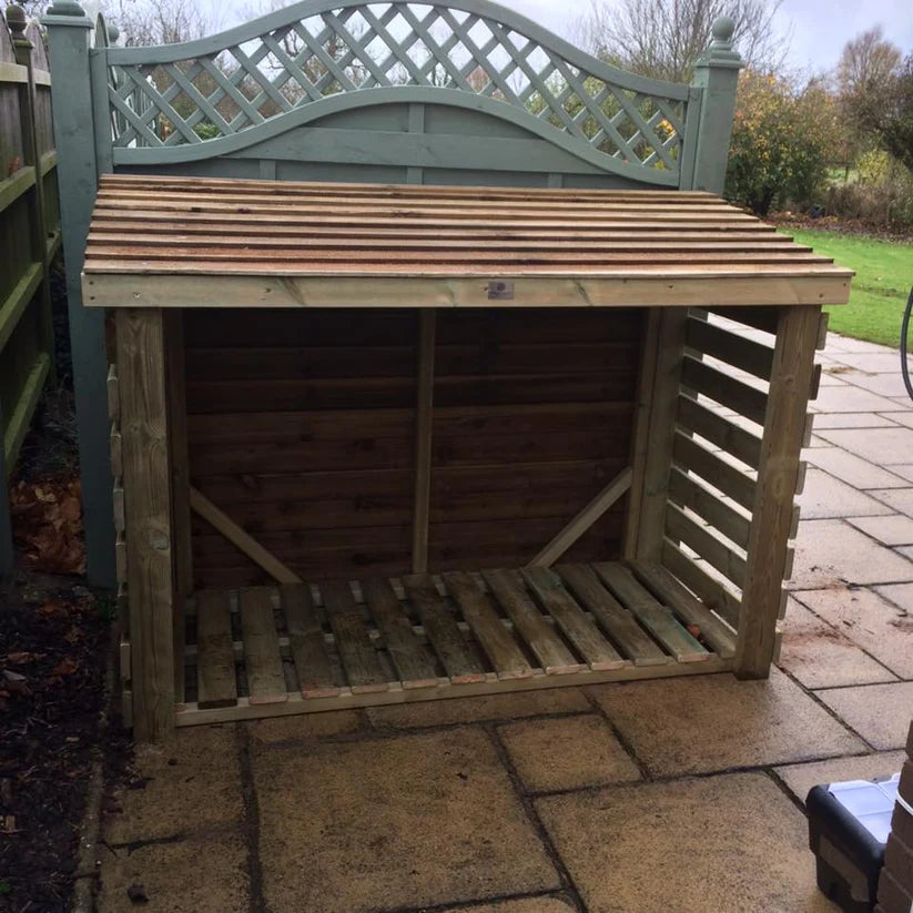 Heavy Duty 4ft x 6ft Wood Slatted Garden Log Store