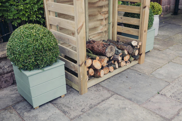 Heavy Duty 4ft x 5ft Wood Slatted Garden Log Store
