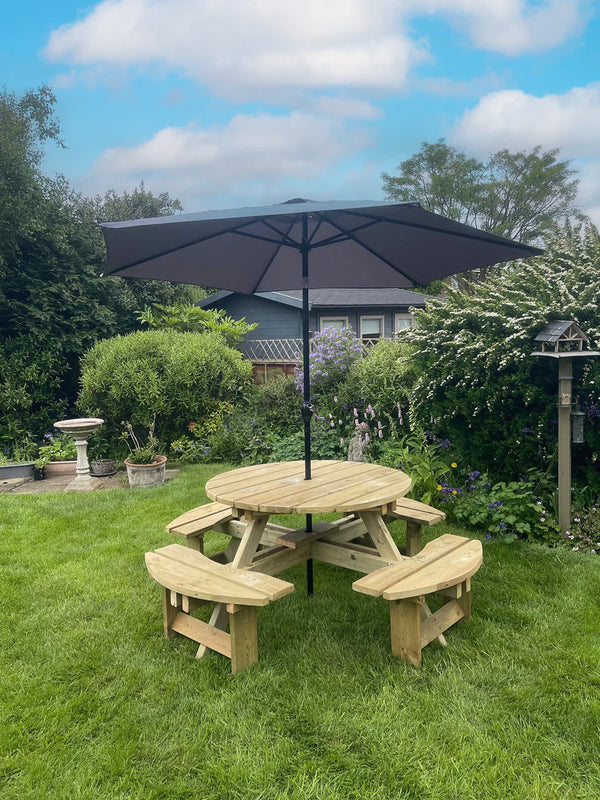 Westwood Chunky Wooden Round Picnic Table Bench