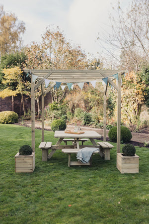 Contemporary 2.4m x 2.4m Wooden Garden Pergola & Gazebo