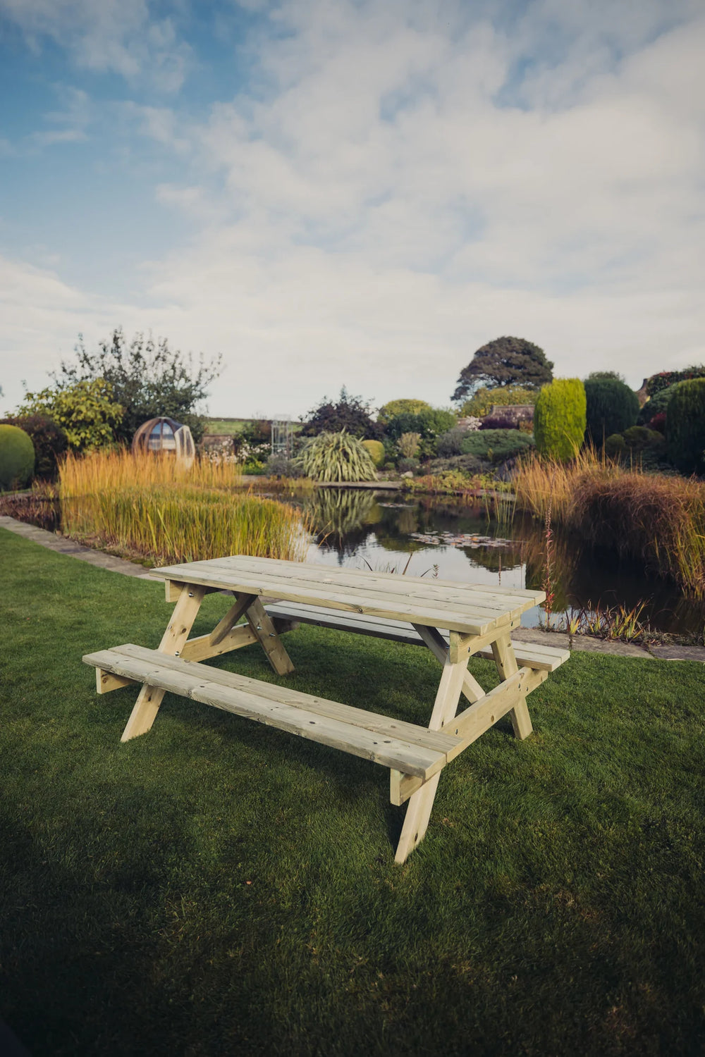 Traditional Large Chunky Wooden 179cm Picnic Table Bench