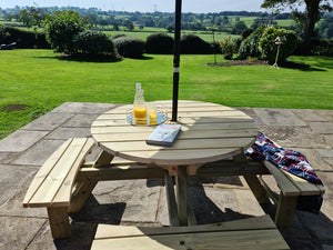 Westwood Chunky Wooden Round Picnic Table Bench