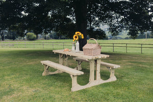 Lunar Chunky Wooden Picnic Bench Table - 150cm Length
