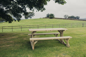 Lunar Large Chunky Wooden Picnic Table Bench - 180cm Length